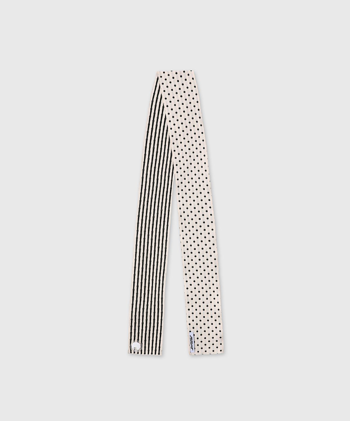 미유키(MIUKI) Dot Stripe Scarf (Ivory)
