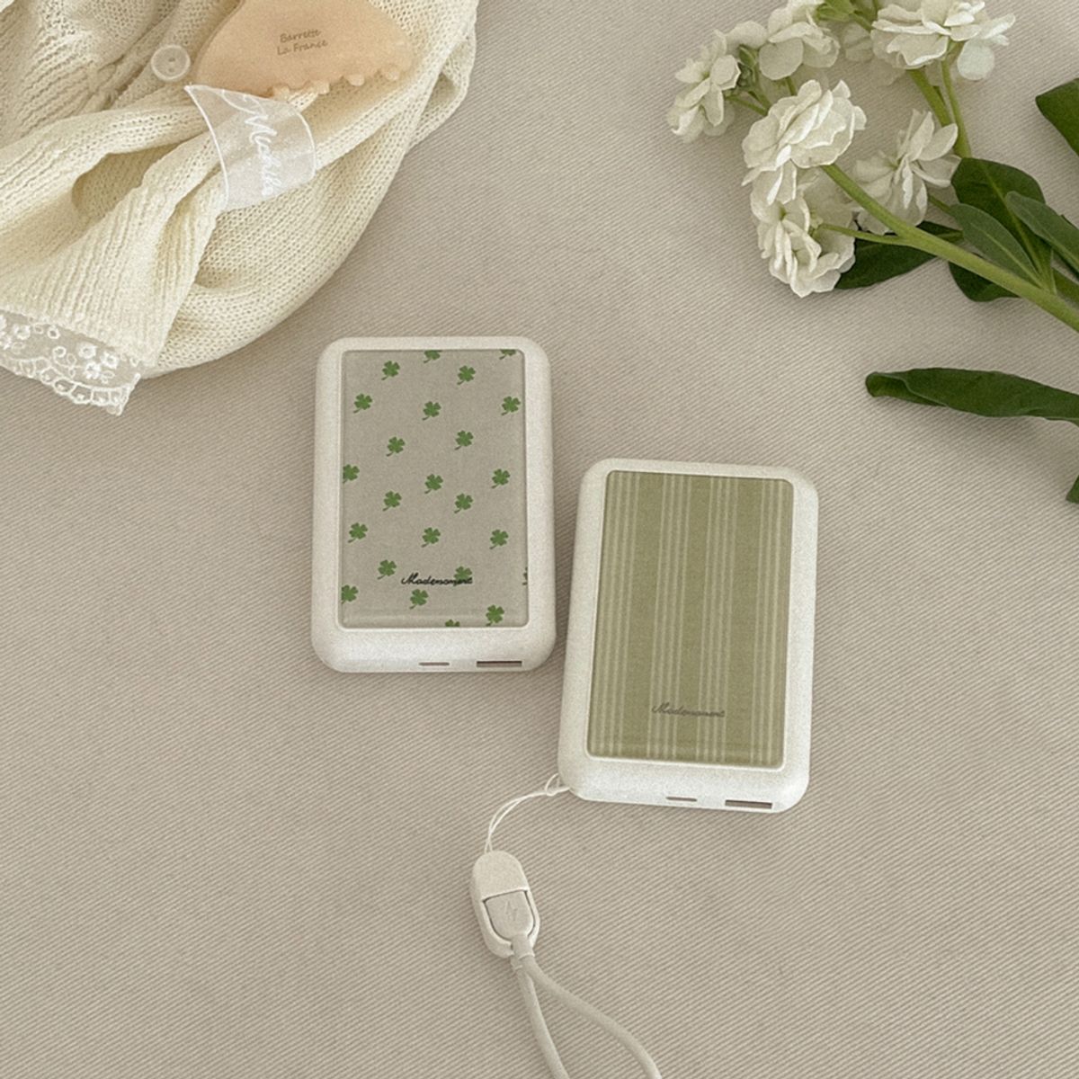 메이드모먼(MADEMOMENT) linen garden 디자인 [에폭시 맥세이프 보조배터리]