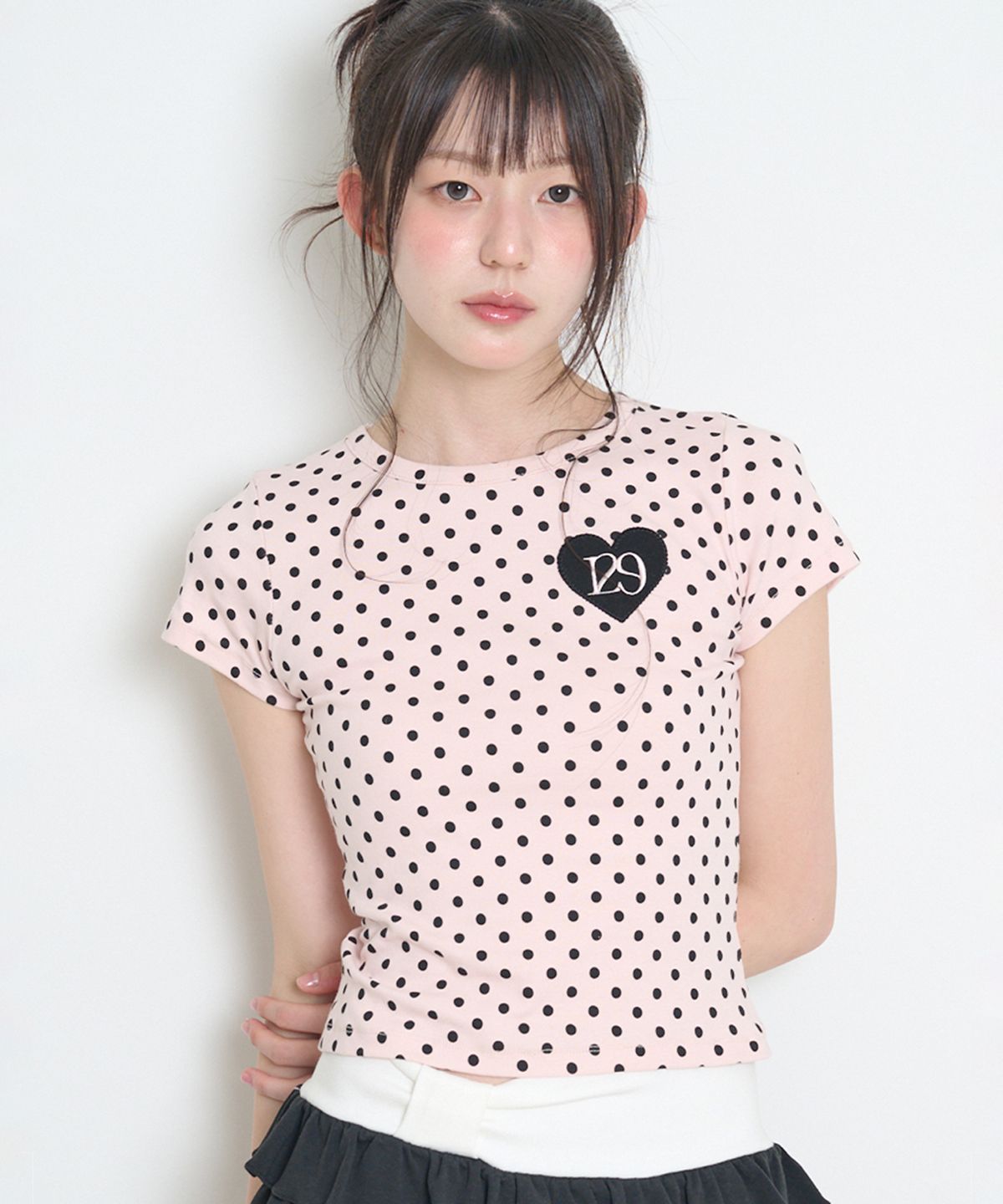MUSINSA公式 | ILLIGO 129ドットフィッテッドTシャツピンクドット