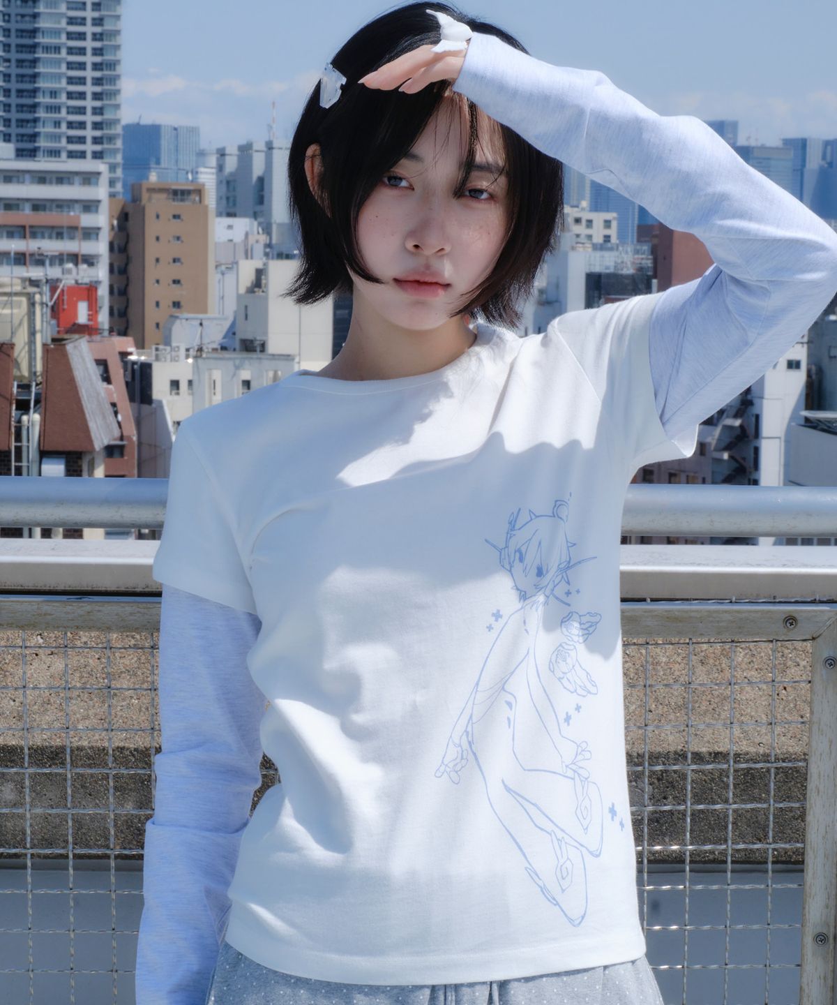 미유키(MIUKI) Miyu Layered Long Sleeve (White)