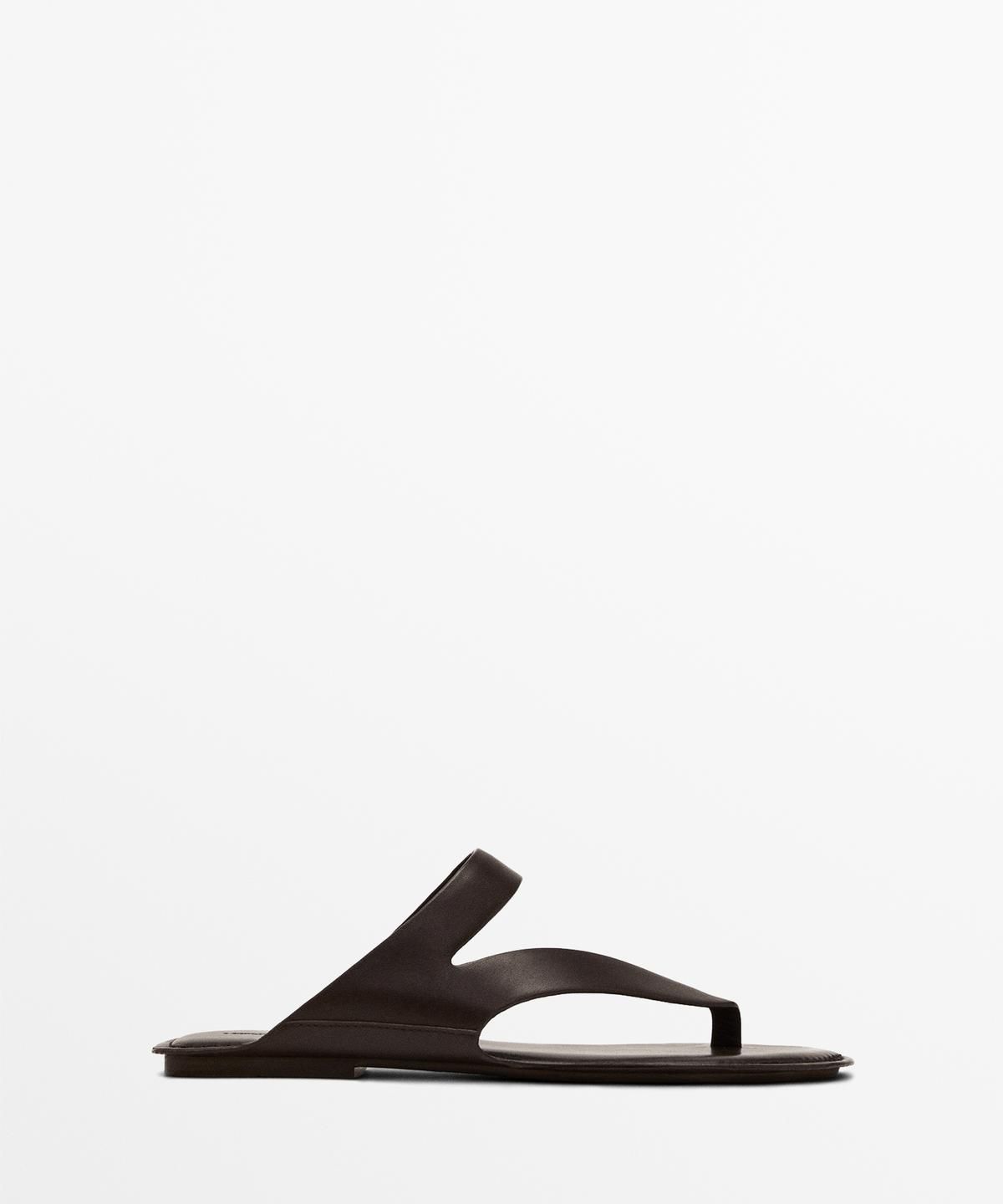 마시모두띠(MASSIMO DUTTI) 언밸런스 가죽 토 샌들