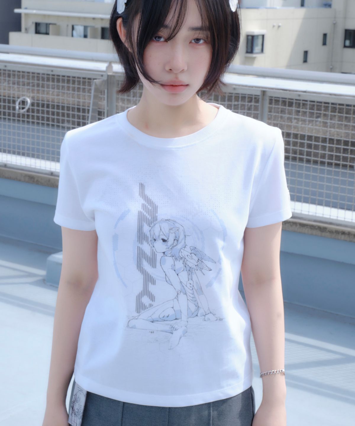 미유키(MIUKI) Miyu Kiel wing T-shirt White (Slim)