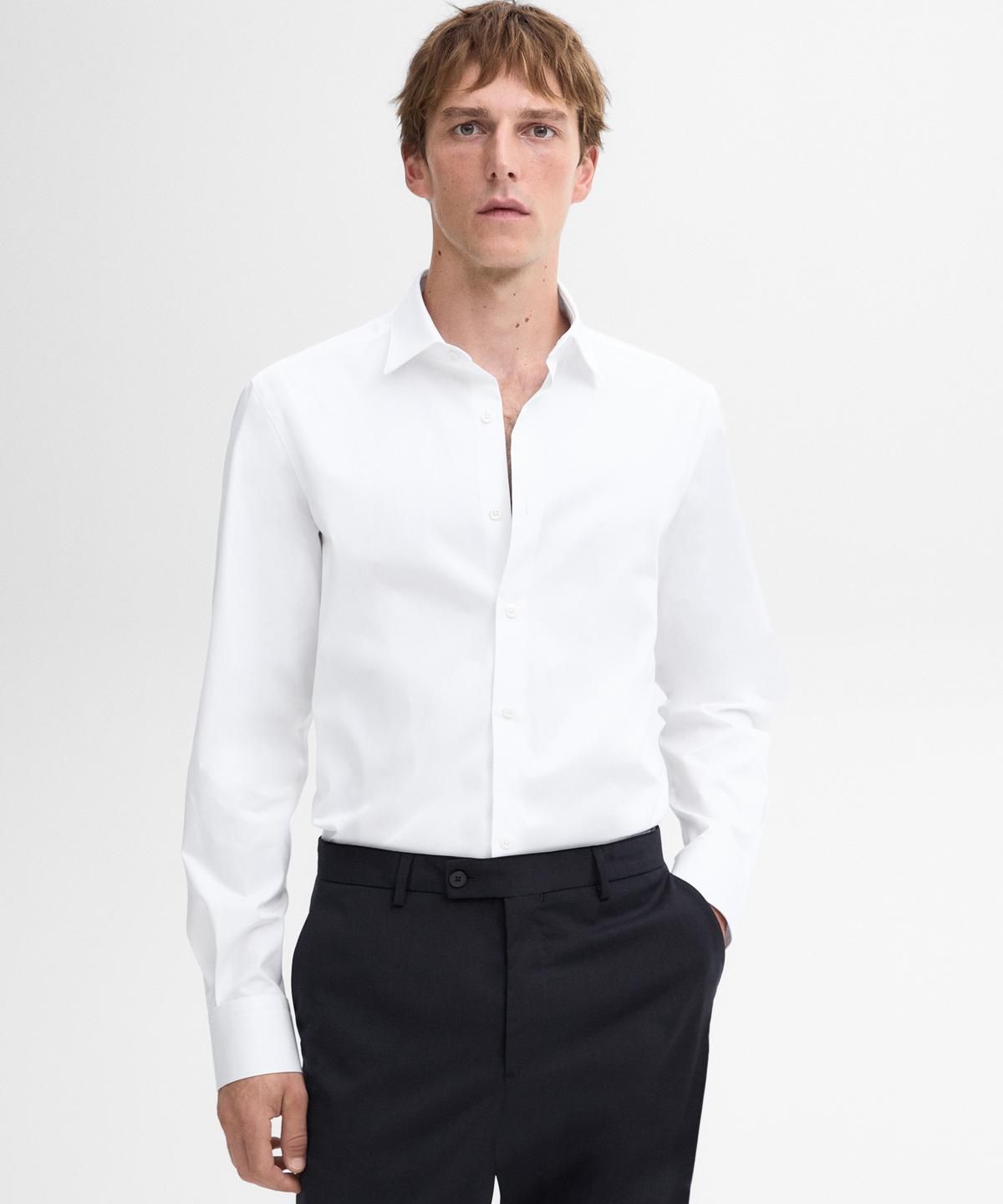 마시모두띠(MASSIMO DUTTI) 슬림핏 100% 코튼 포플린 셔츠