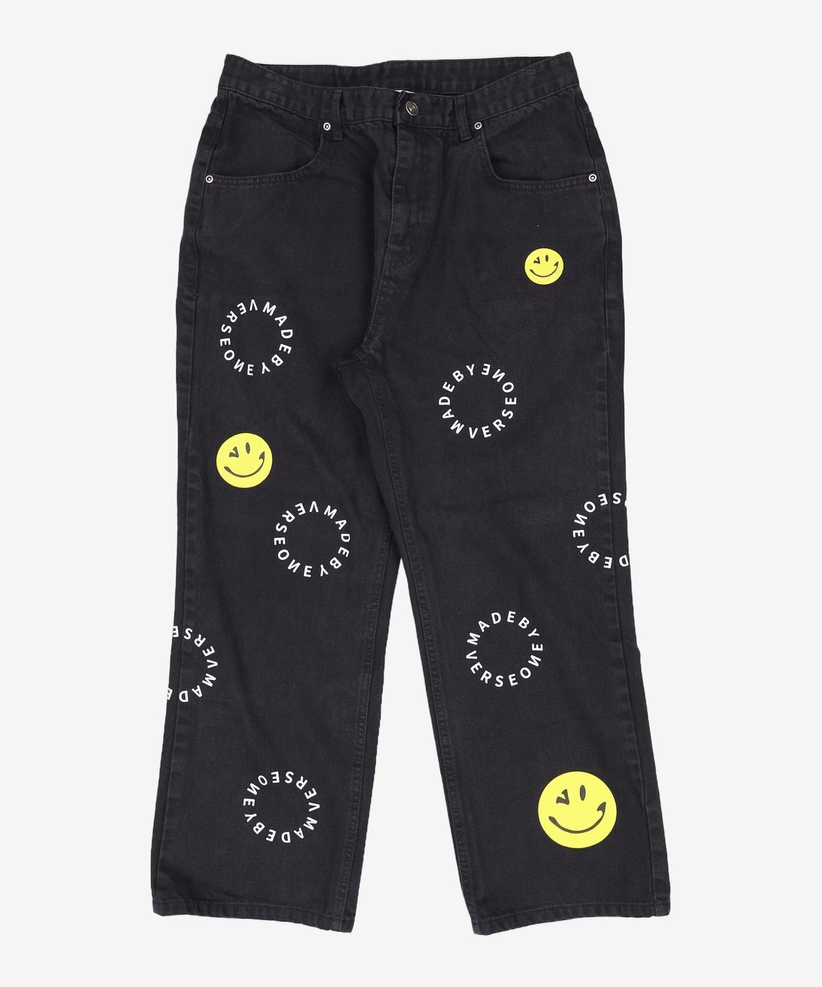 벌스원(VERSE ONE) SMILE LOGO DENIM PANTS BLACK L