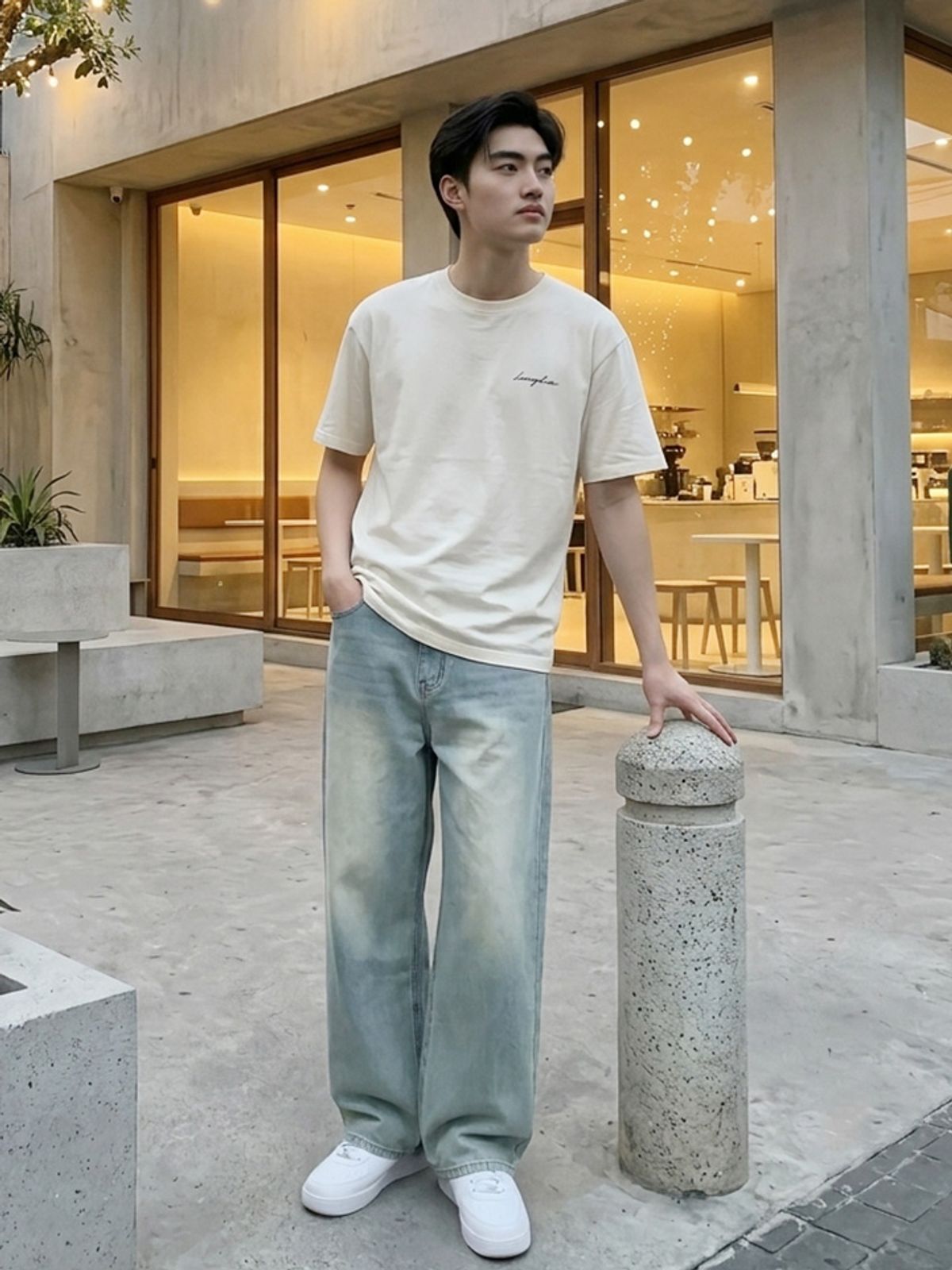 행텐(HANGTEN) 남성 라이트 웨이트 배럴 데님팬츠_281(10570-055-408-10)