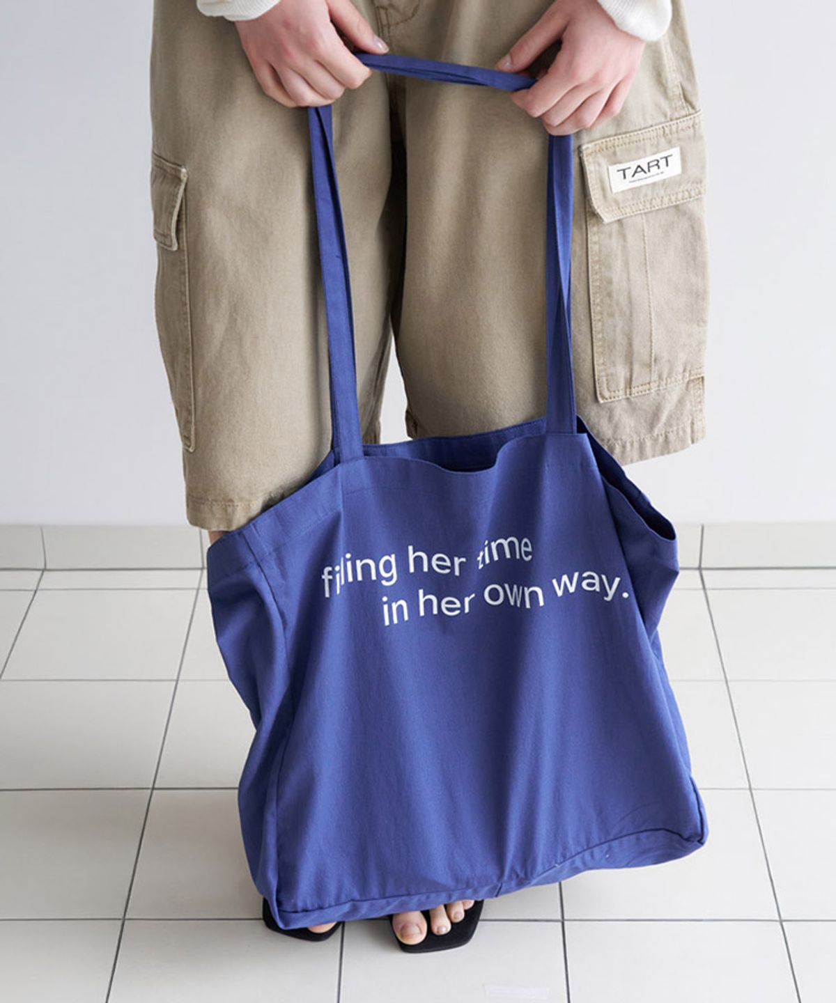 타버트(TARVERT) Canvas Cotton Eco Bag - Blue
