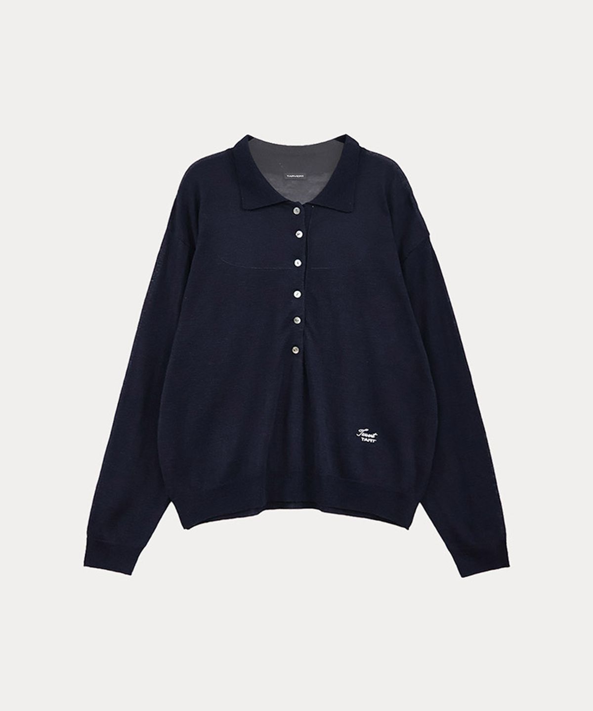 타버트(TARVERT) Ella Button Collar Knit - Navy