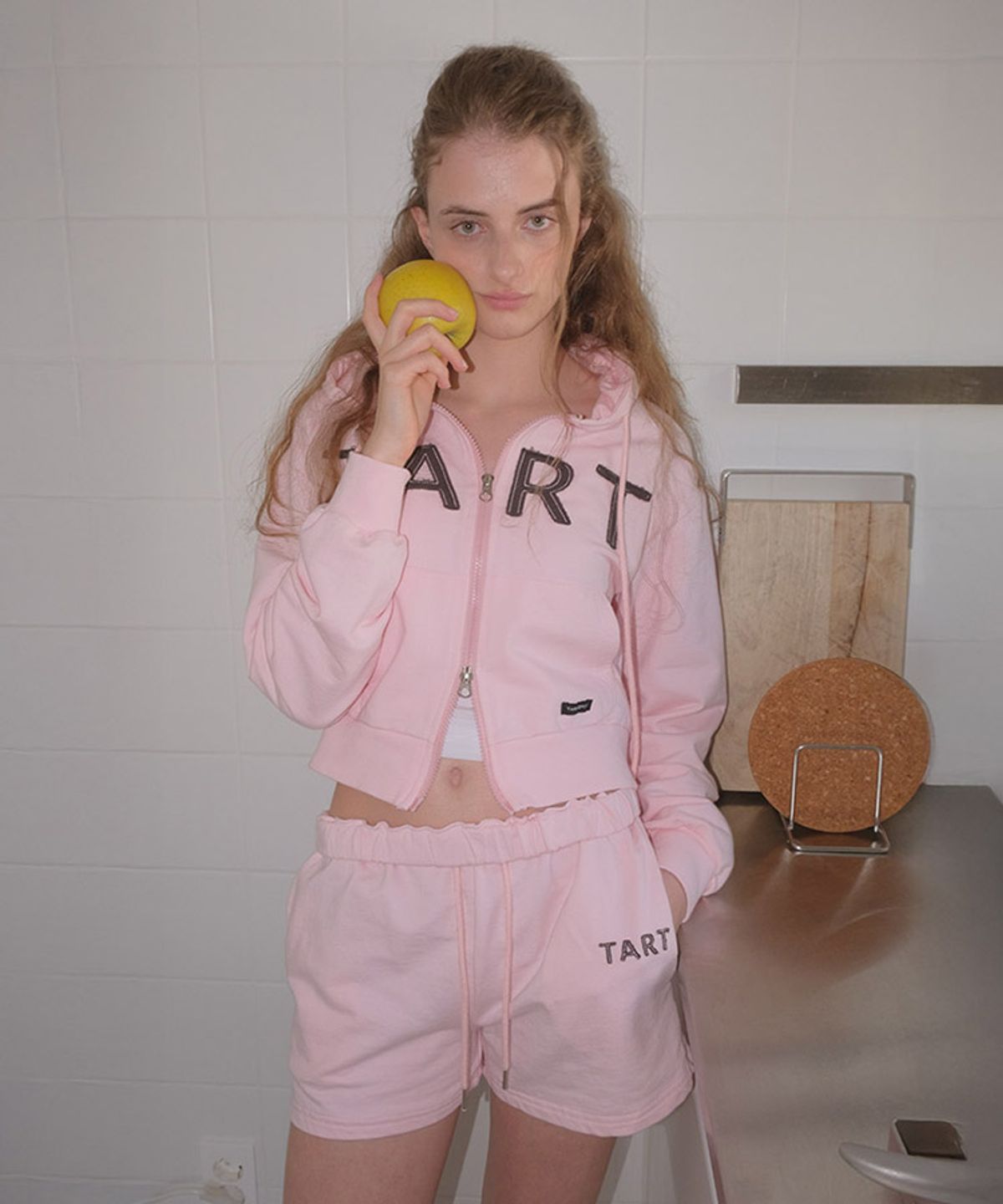 타버트(TARVERT) Tart Patch Summer Hooded Zip Up - Light Pink