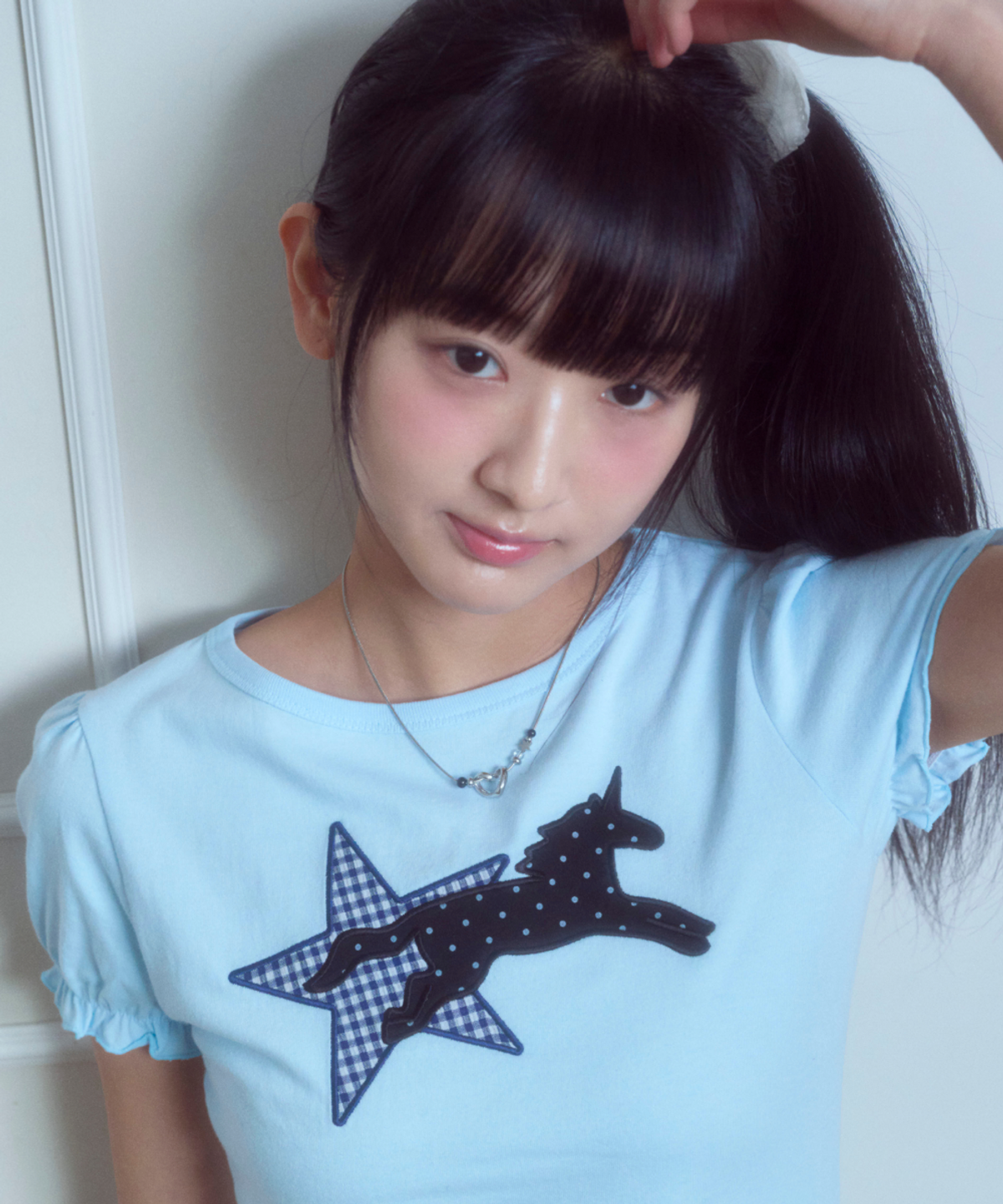 로긴 앤 로지(ROGIN N ROSIE) Starry unicorn patch T-shirt Sky Blue