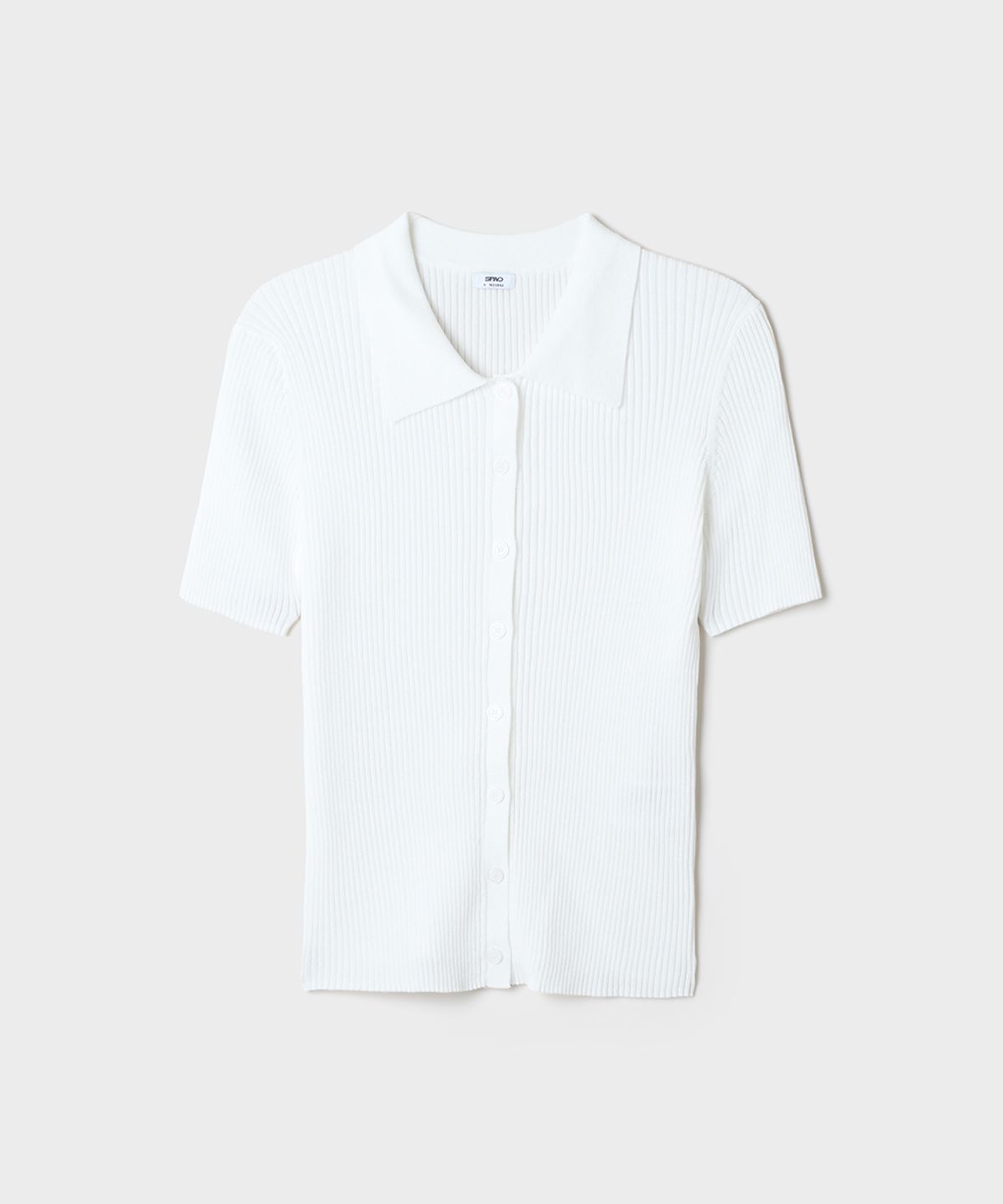 스파오(SPAO) [COOL] 칼라넥 골지 반팔 카디건_SPCKG25G02