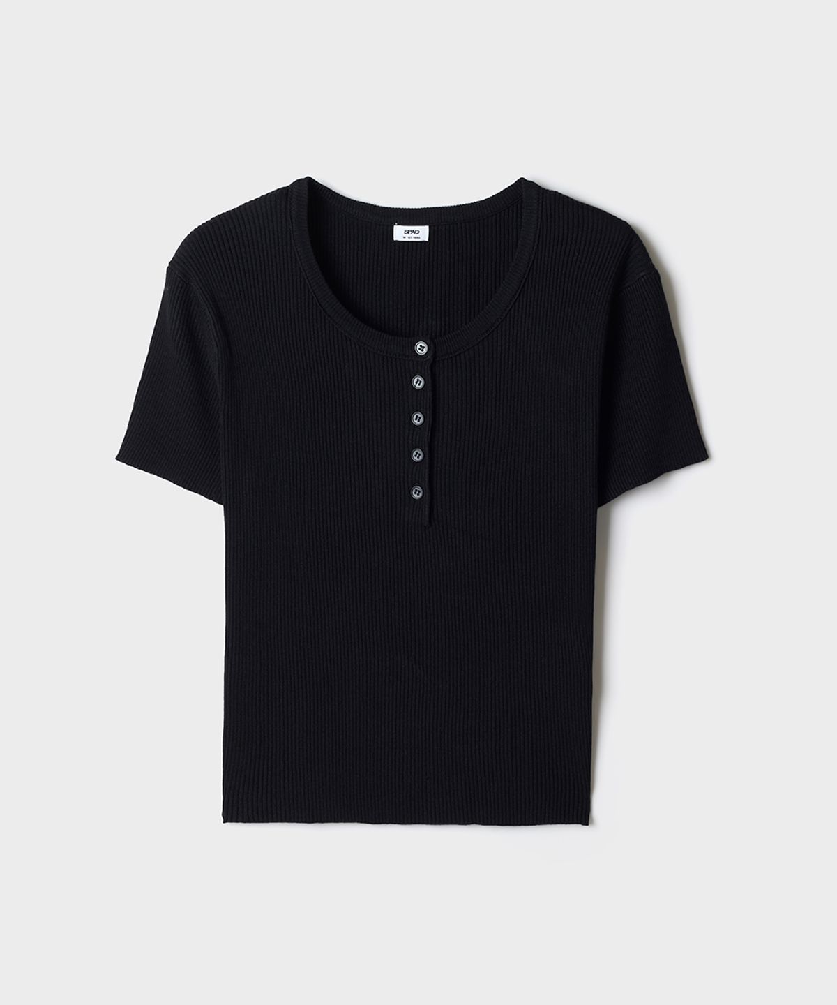 스파오(SPAO) [COOL] 헨리넥 골지 반팔 니트_SPKWG25G01