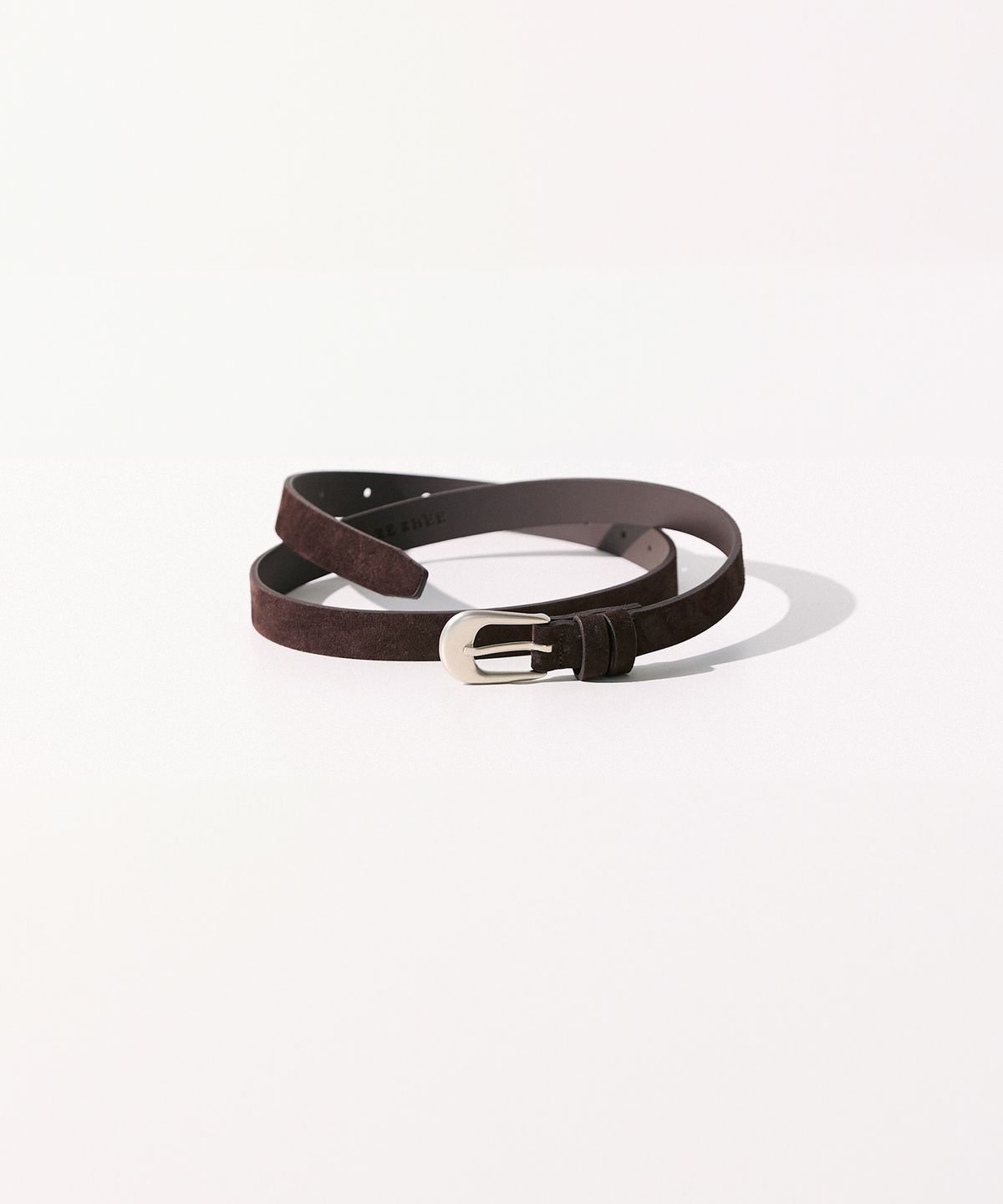 리이(RE RHEE) SUEDE LEATHER BELT CHOCOLATE