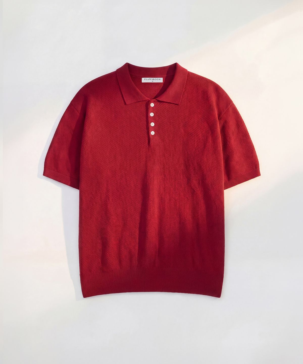 플로즈룸(FLAWSROOM) Pure Cotton Collar Knit RED