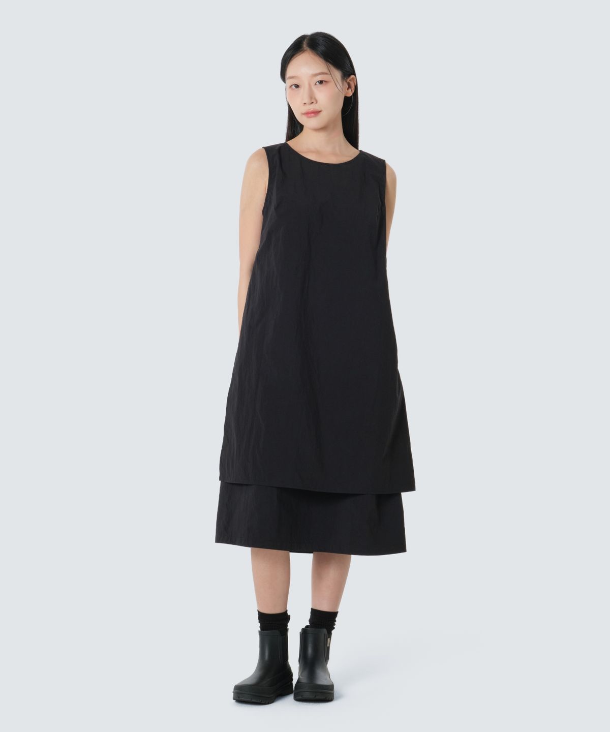 스노우피크 어패럴(SNOWPEAK APPAREL) 경량 타슬란 여성 슬리브리스 원피스 (S26MWLOP57) Black