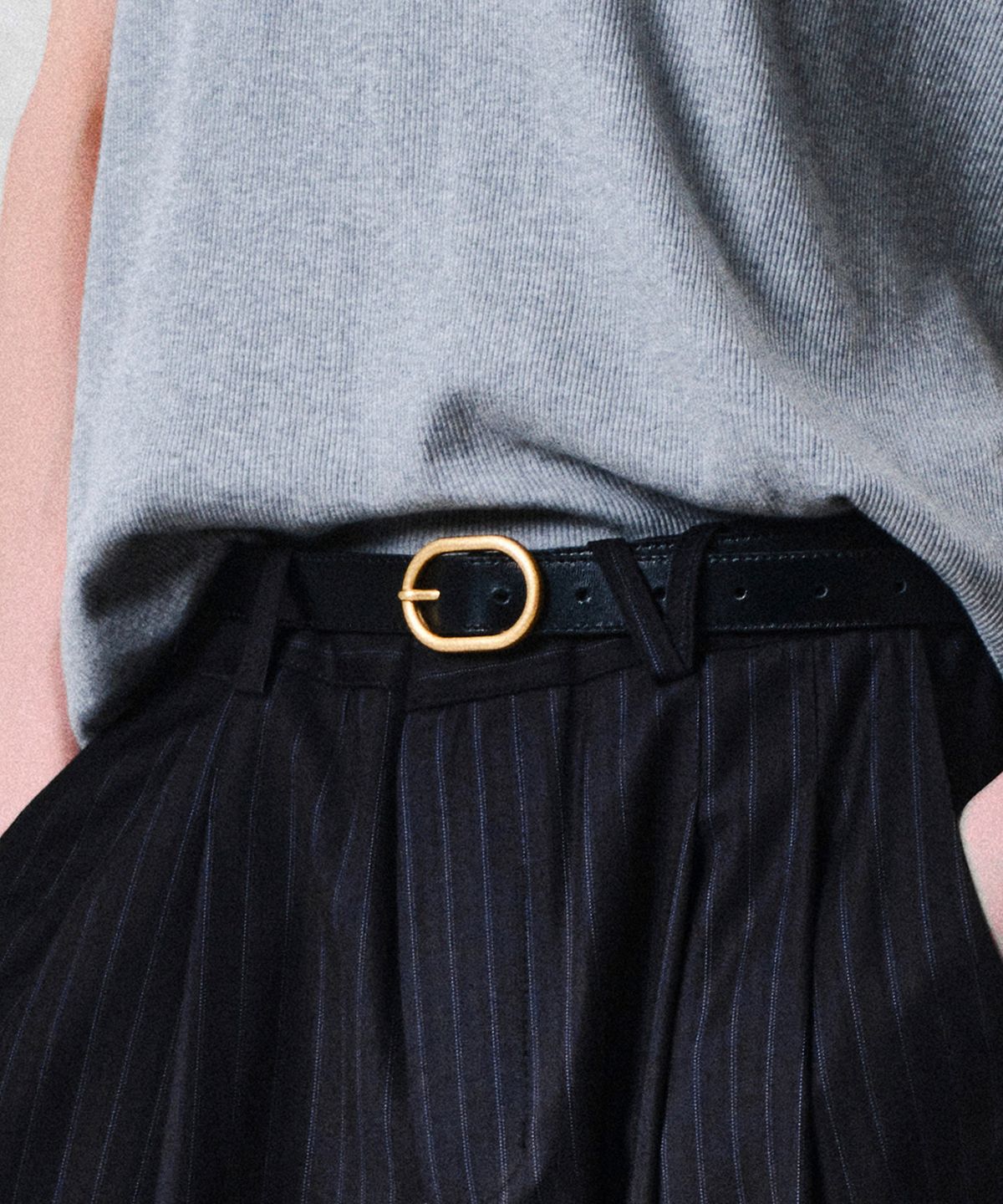 베른(VERN) MATTE LEATHER ROUNDING BELT (BLACK)