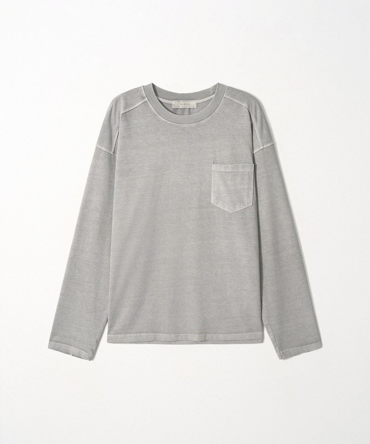 이지오(EZIO) Pigment Pocket LS T-shirt_Light Grey