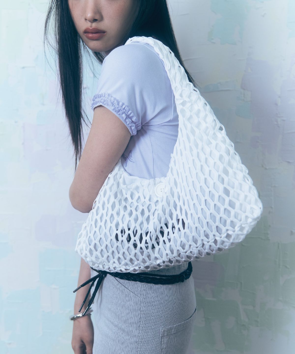 구월십일(GUWOLSIBIL) MASH PICNIC SHOULDER BAG WHITE
