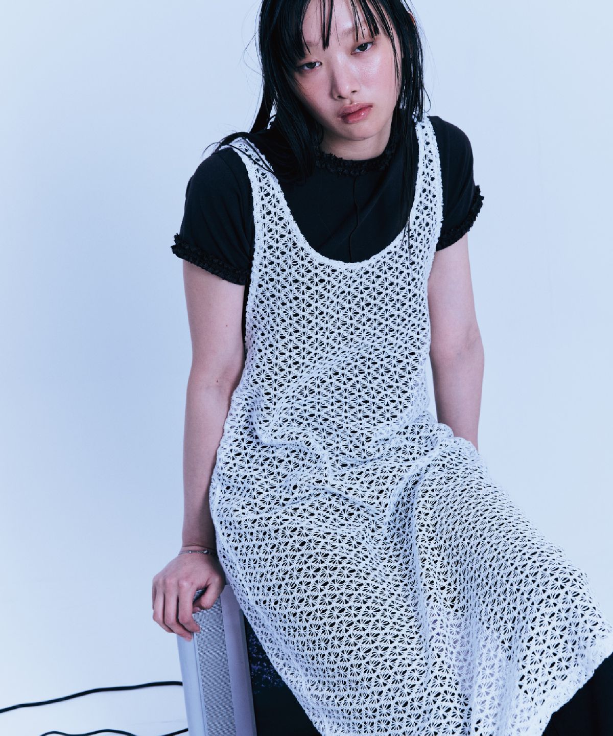 구월십일(GUWOLSIBIL) LACE SEE-THROUGH LONG DRESS WHITE