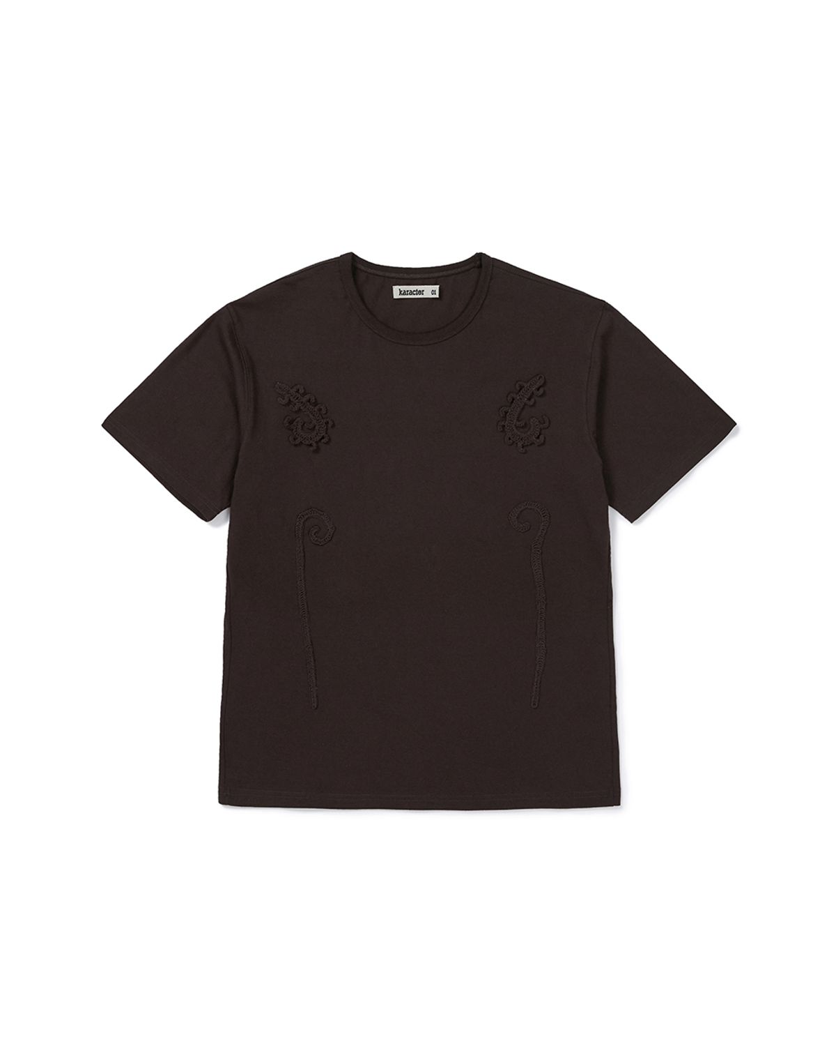 카락터(KARACTOR) Weaving stem T-shirts / Brown