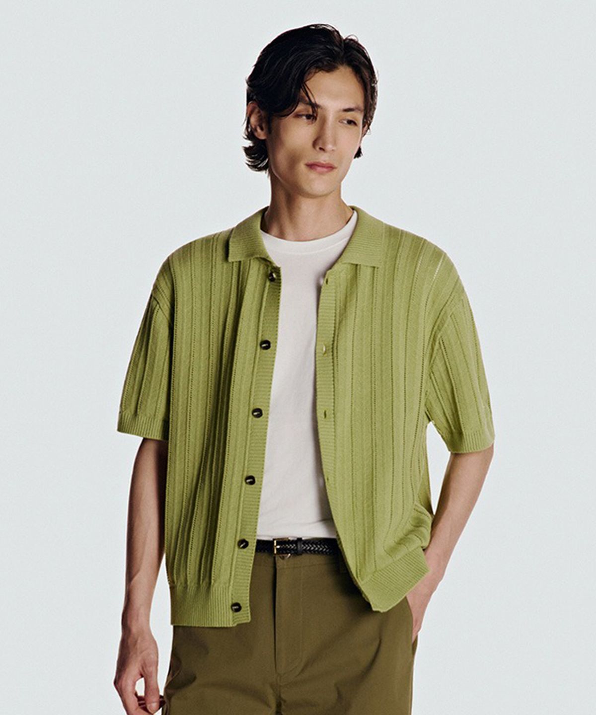 다니엘크레뮤(DANIEL CREMIEUX) 26SS 워셔블 스카시 카라 가디건 라임