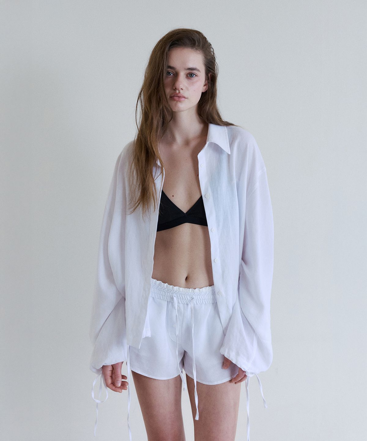 로우넬라인(LOW NELLINE) POSITANO TENCEL LINEN SHIRT_WHITE