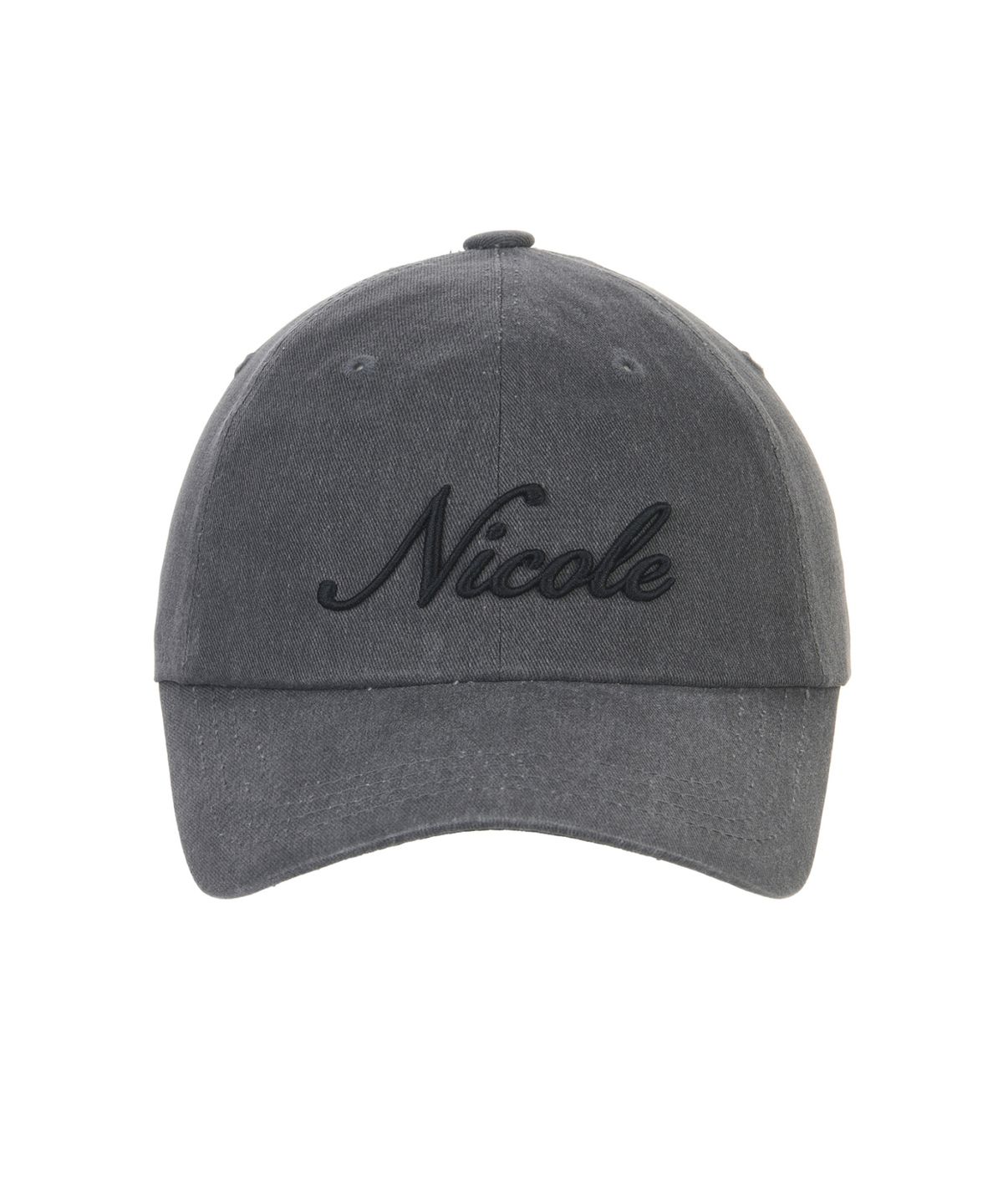 닉앤니콜(NICK&NICOLE) NICOLE LETTERING BALL CAP_DENIM CHARCOAL