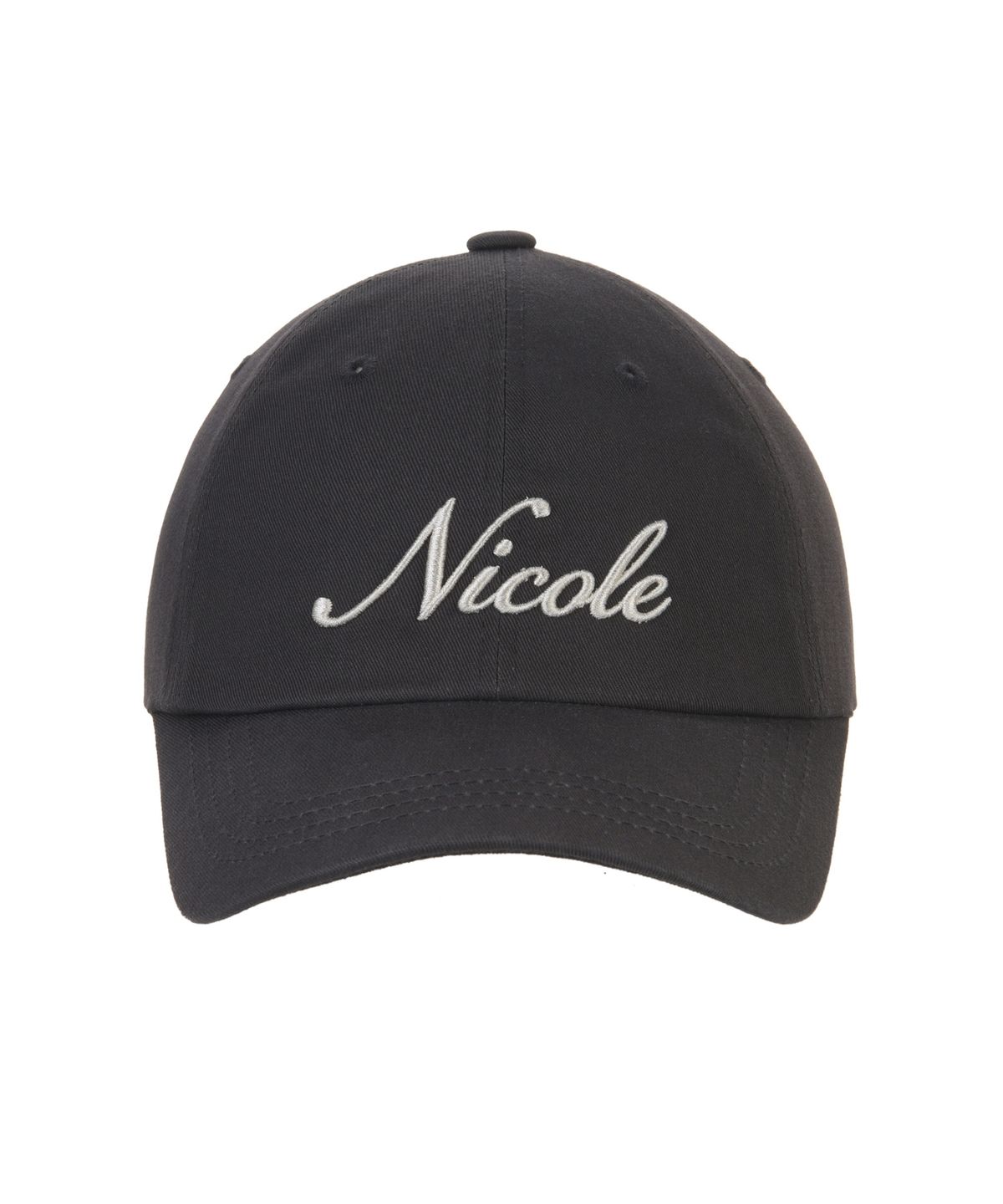 닉앤니콜(NICK&NICOLE) NICOLE LETTERING BALL CAP_CHARCOAL