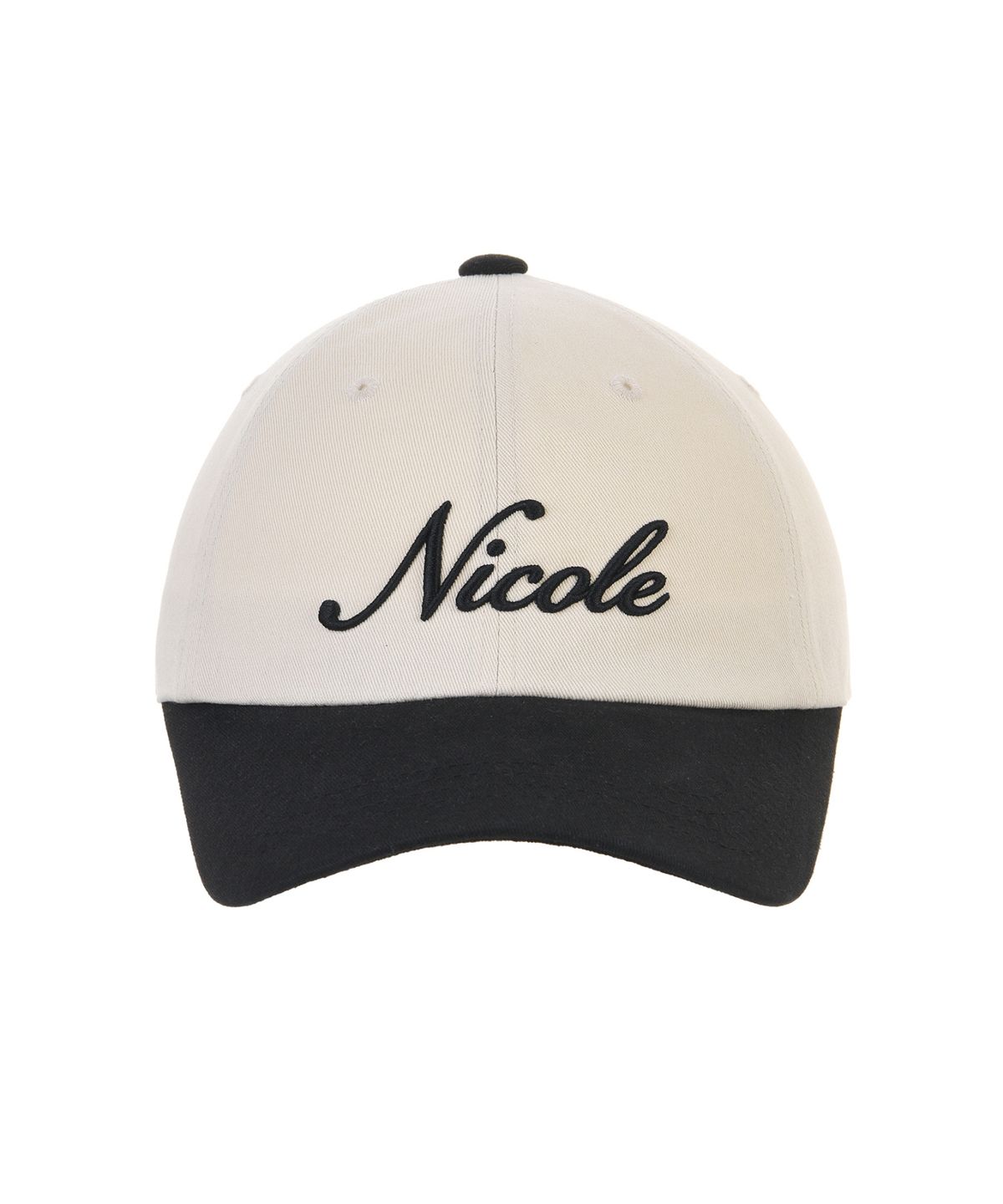 닉앤니콜(NICK&NICOLE) NICOLE LETTERING BALL CAP_TWOTONE BLACK
