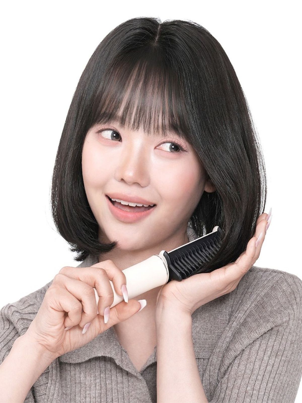 오브룸(OVROOM) 무선 빗 고데기 미니 뿌리 볼륨 앞머리 뽕 휴대용 매직기