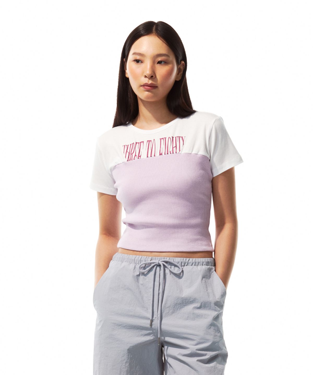 쓰리투에이티(THREE TO EIGHTY) Layered Tube Top T-Shirt (Pink)