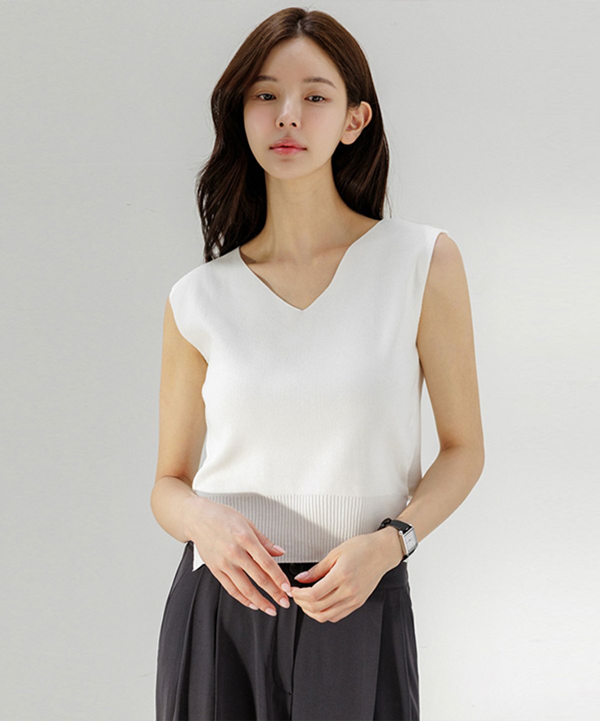 프렌치시크(FRENCHCHIC) 몰턴 백 스트랩 니트 나시_F6S399KN