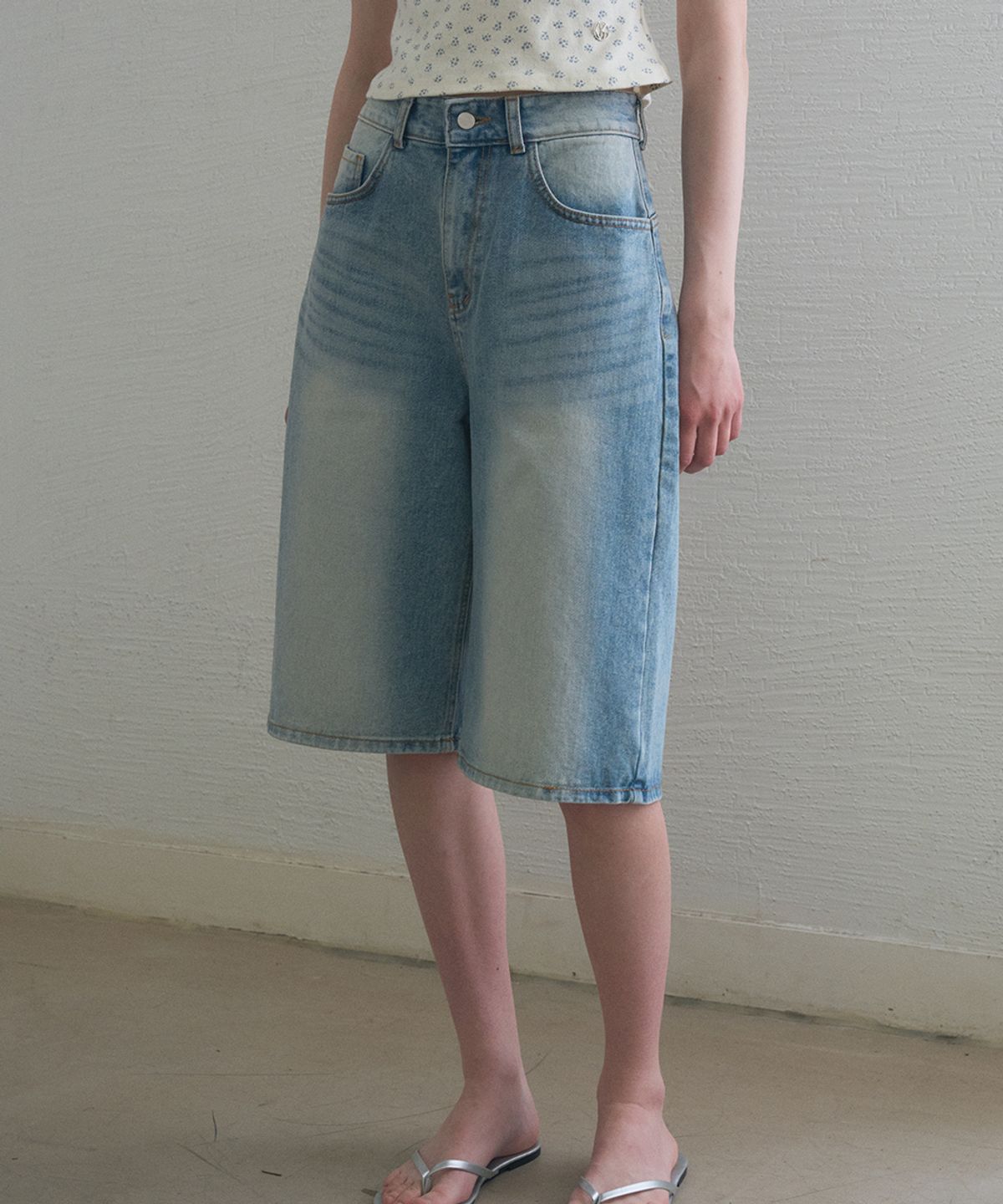 헤인트(HAINT) KAI WASHED BERMUDA DENIM PANTS_BLUE