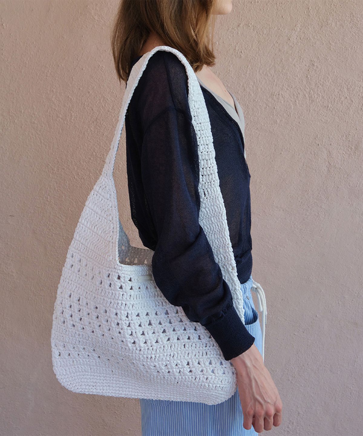 썸웨어버터(SOMEWHEREBUTTER) Ratty Handmade Bag - Ivory