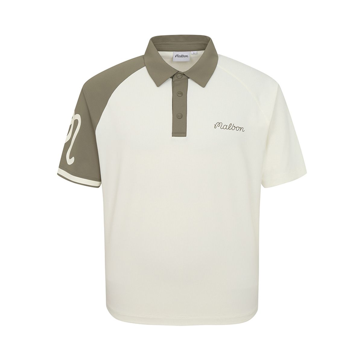 말본 골프(MALBON GOLF) 소매배색 폴로 티셔츠 KHAKI (MAN)
