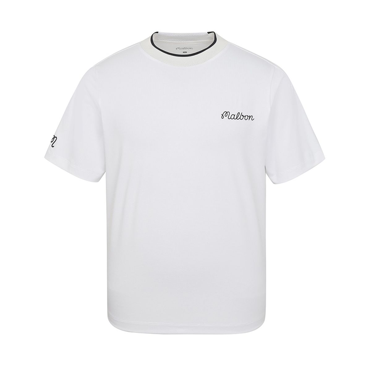 말본 골프(MALBON GOLF) 등판 버킷포인트 모크넥 티셔츠 OFF WHITE (MAN)