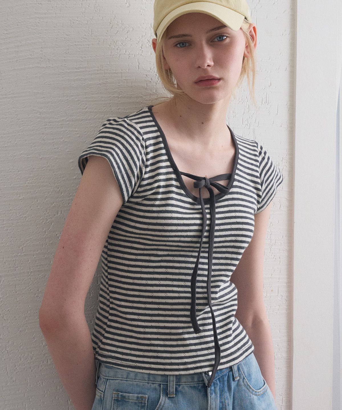헤인트(HAINT) NOMA STRING STRIPE T SHIRT 2COL_BROWNGRAY