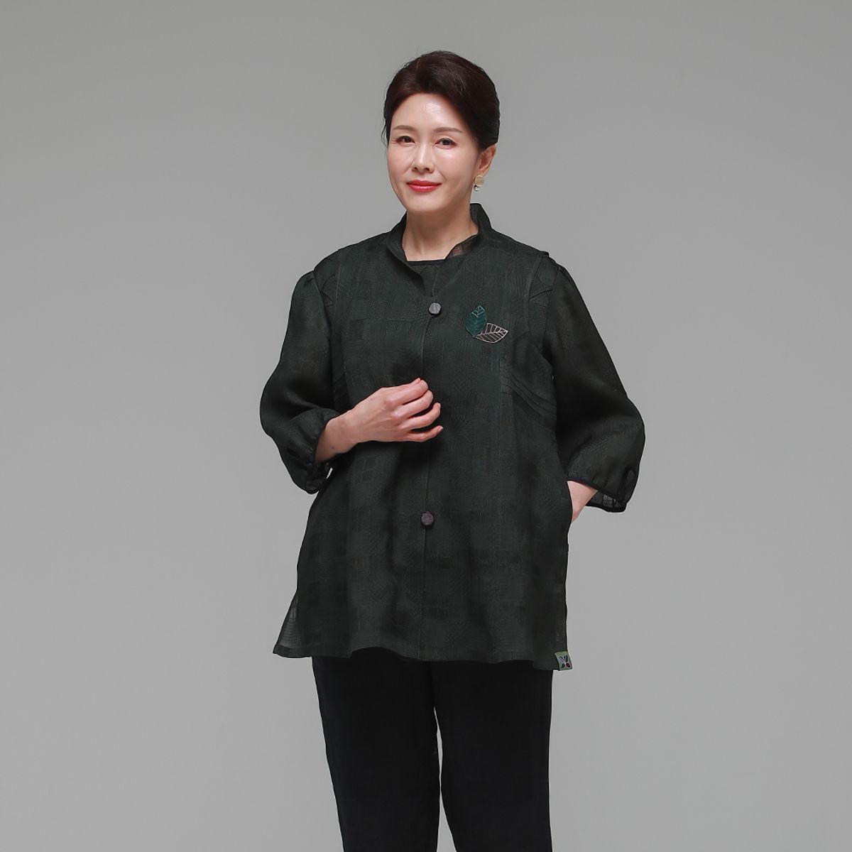하랑한복(HARANG HANBOK) 시원드리 여름 여성 인견 조끼 카키