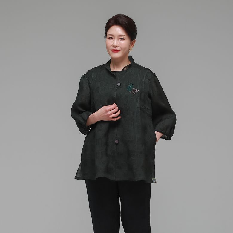 시원드리 여름 여성 인견 조끼 카키