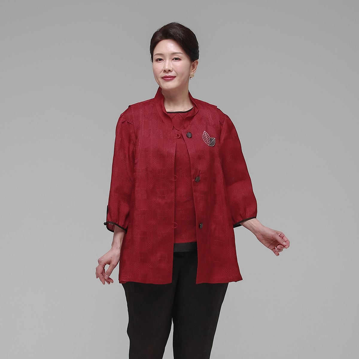 하랑한복(HARANG HANBOK) 시원드리 여름 여성 인견 조끼 레드