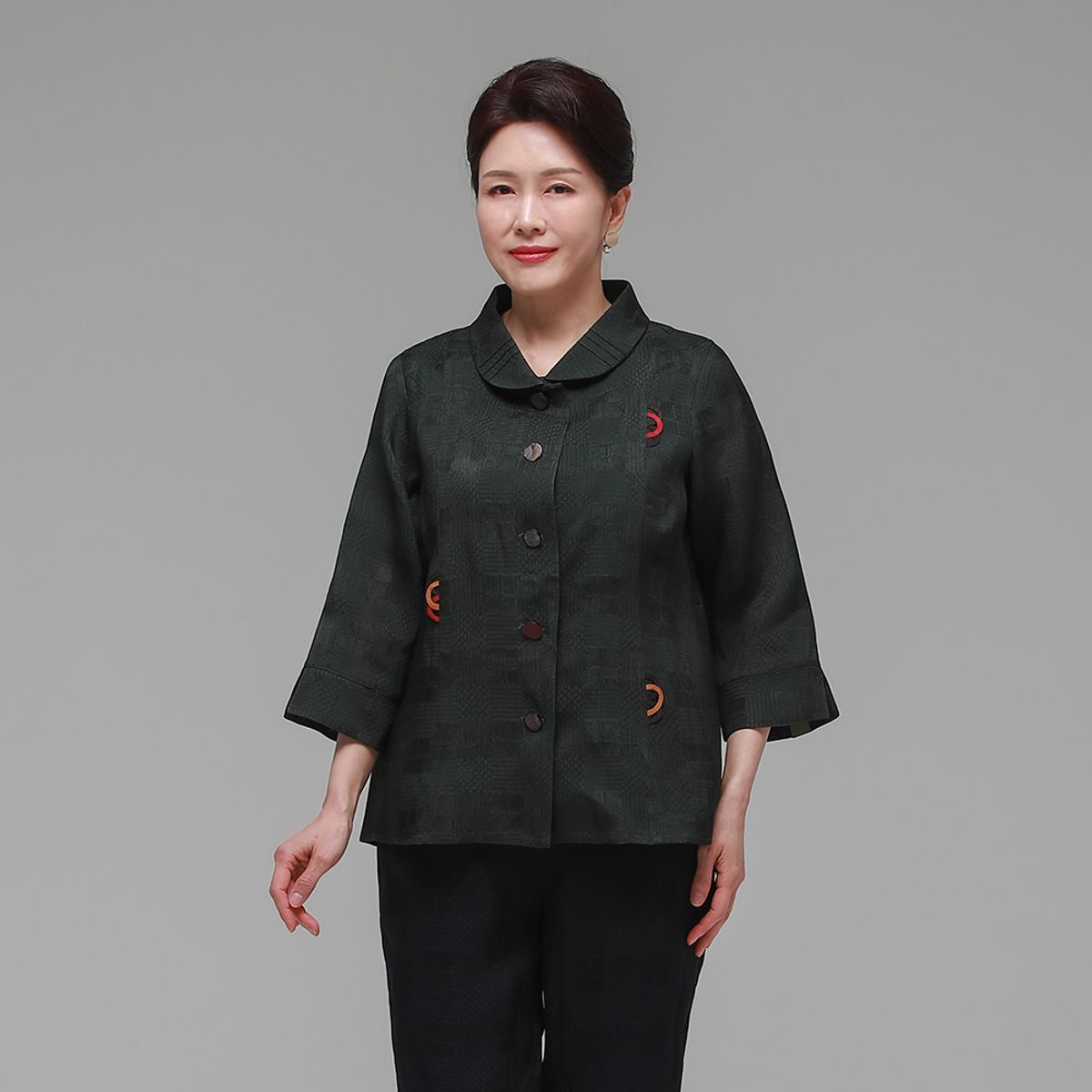 하랑한복(HARANG HANBOK) 사모드리 여름 여성 인견 자켓 카키