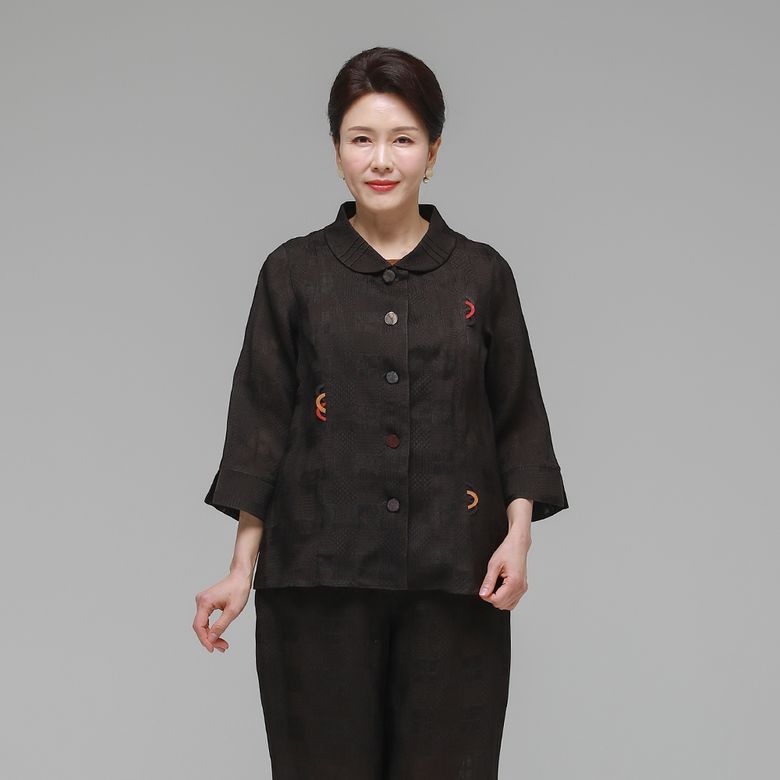 사모드리 여름 여성 인견 자켓 브라운