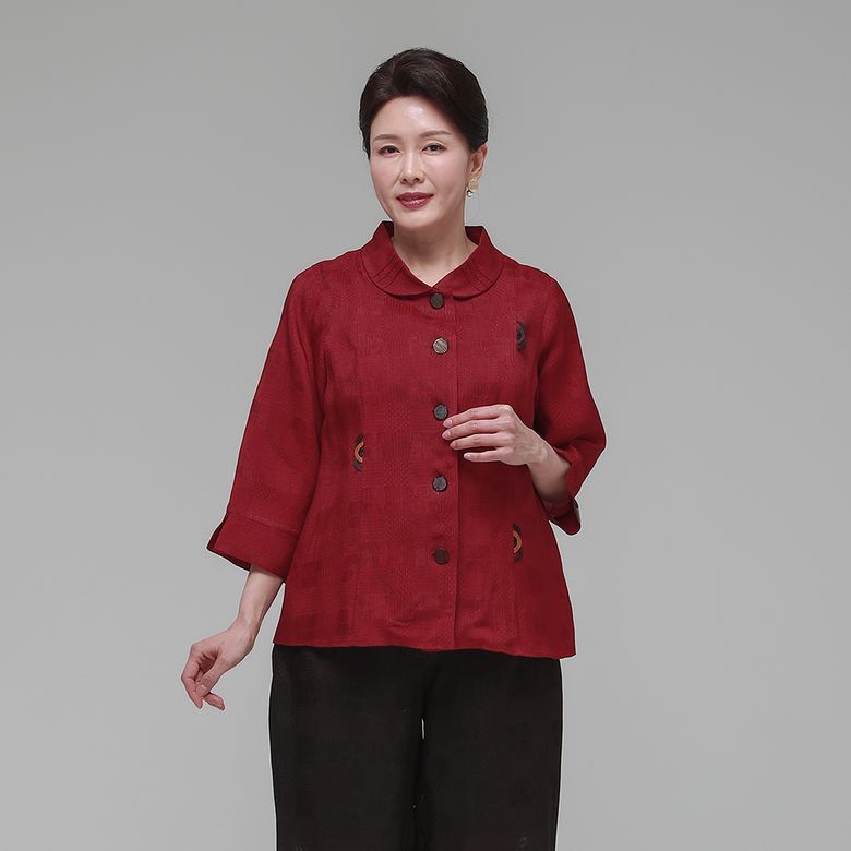사모드리 여름 여성 인견 자켓 레드