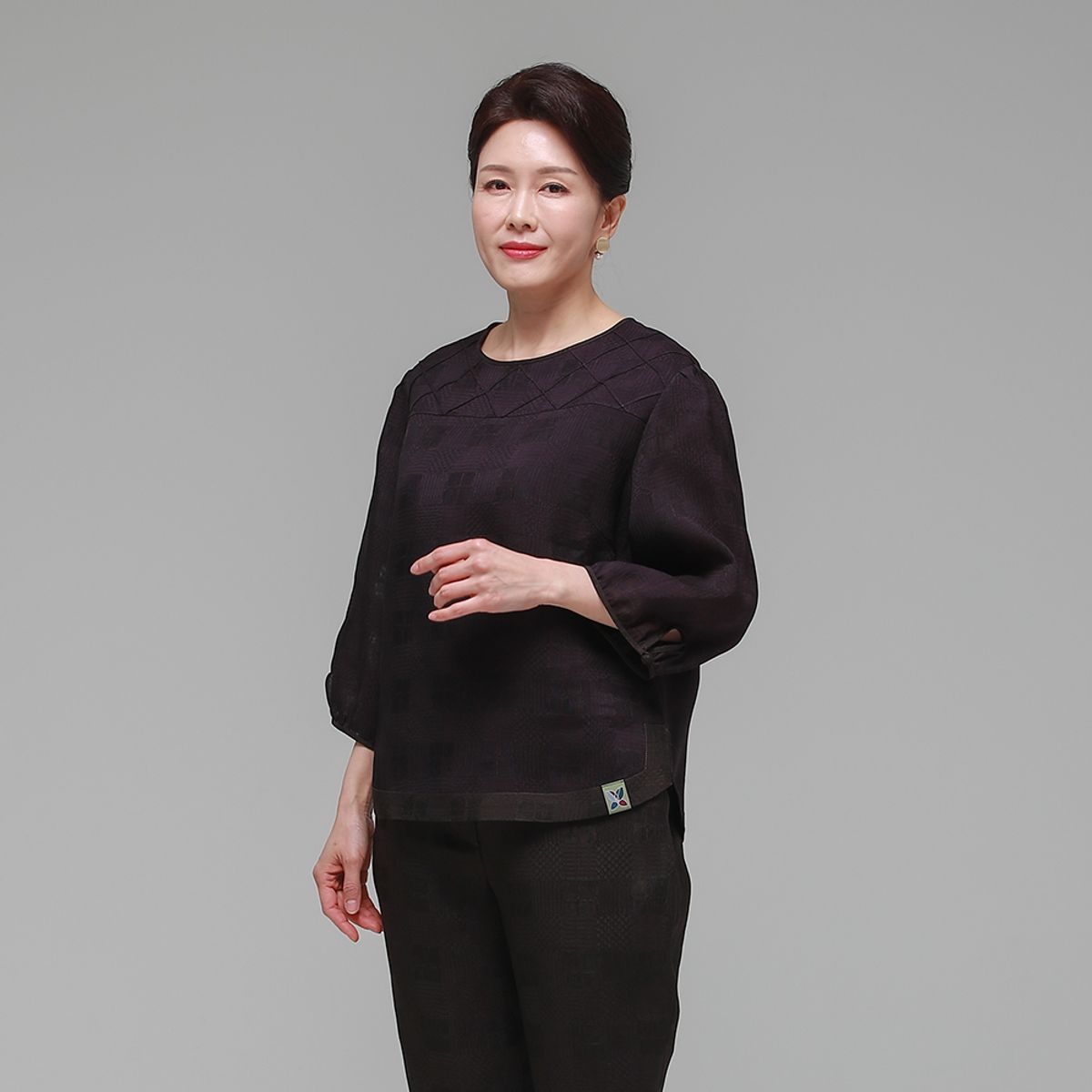 하랑한복(HARANG HANBOK) 솔길드리 여름 여성 인견 블라우스 보라