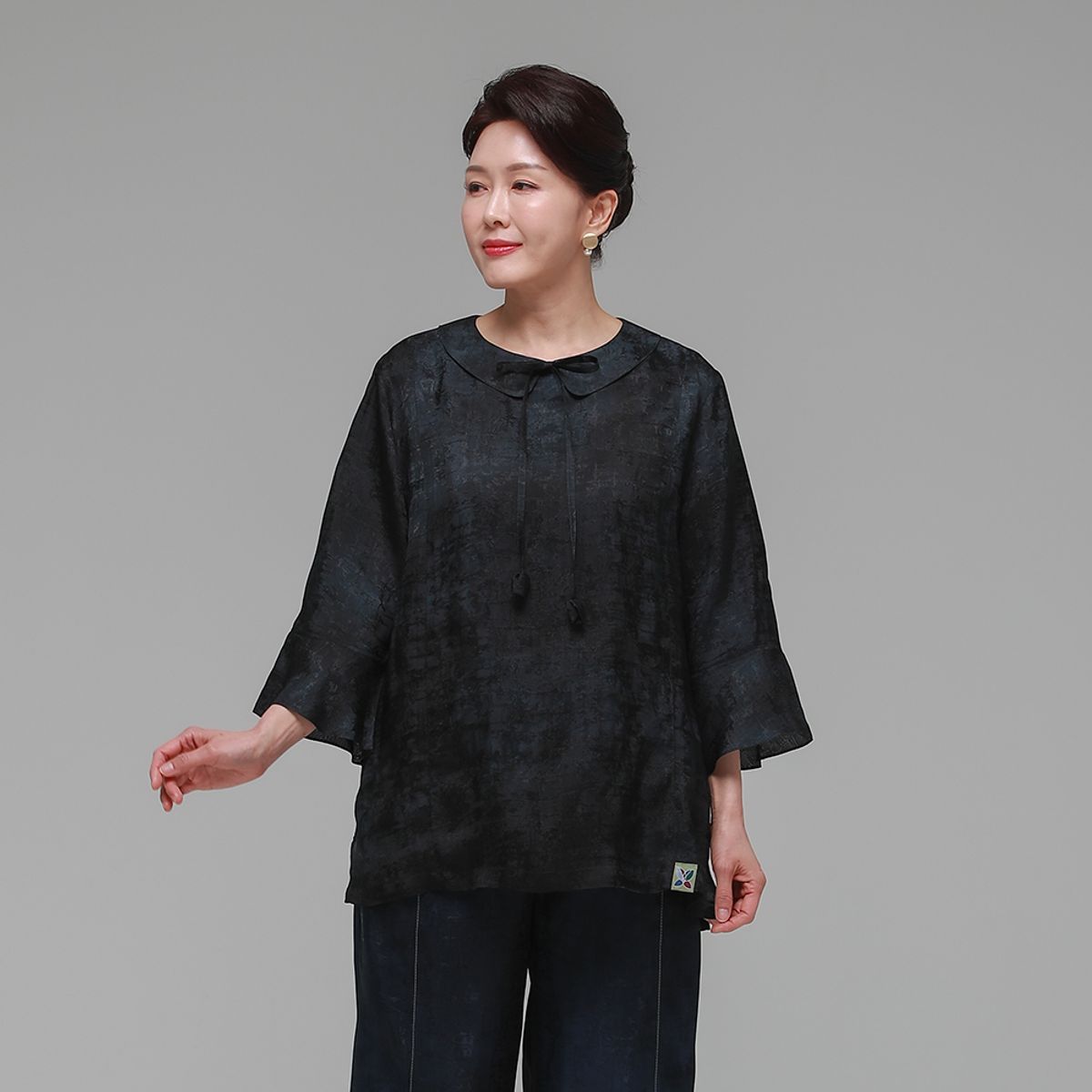 하랑한복(HARANG HANBOK) 사랑드리 여름 여성 인견 블라우스 먹색