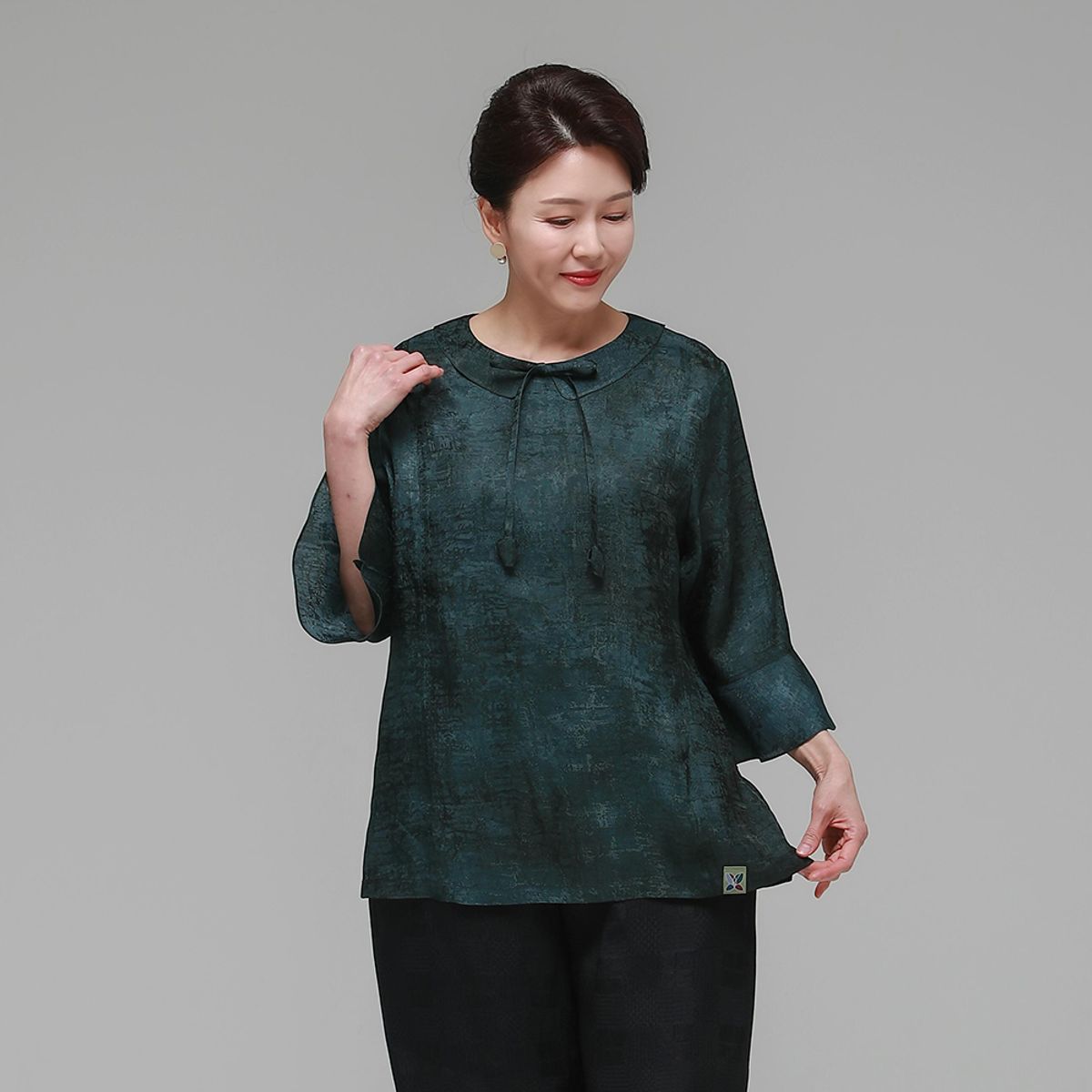 하랑한복(HARANG HANBOK) 사랑드리 여름 여성 인견 블라우스 카키