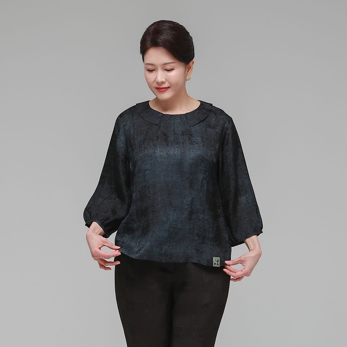 하랑한복(HARANG HANBOK) 소담드리 여름 여성 인견 블라우스 먹색