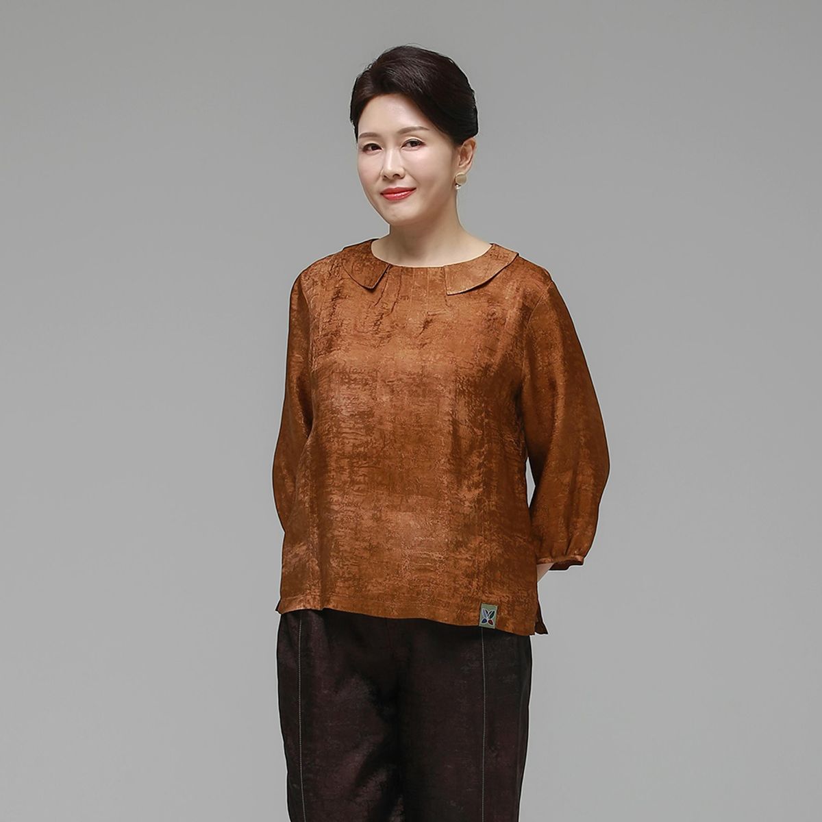 하랑한복(HARANG HANBOK) 소담드리 여름 여성 인견 블라우스 머스타드