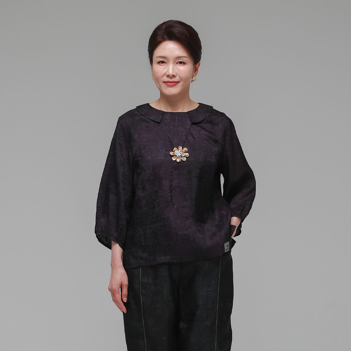 하랑한복(HARANG HANBOK) 소담드리 여름 여성 인견 블라우스 보라