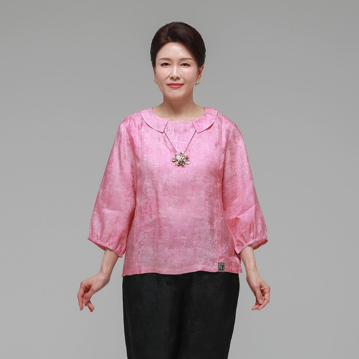 하랑한복(HARANG HANBOK) 소담드리 여름 여성 인견 블라우스 핑크