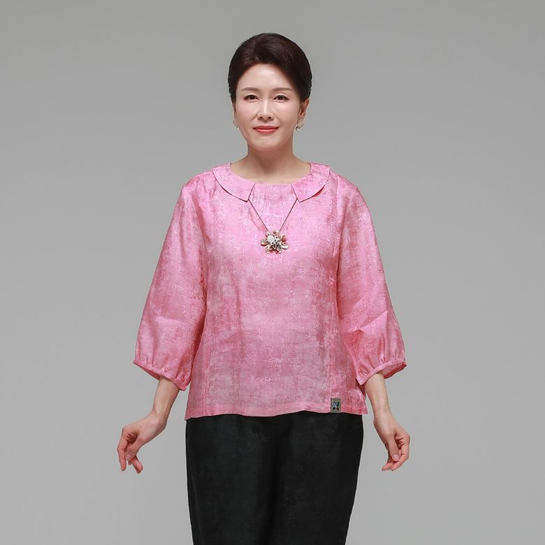 소담드리 여름 여성 인견 블라우스 핑크